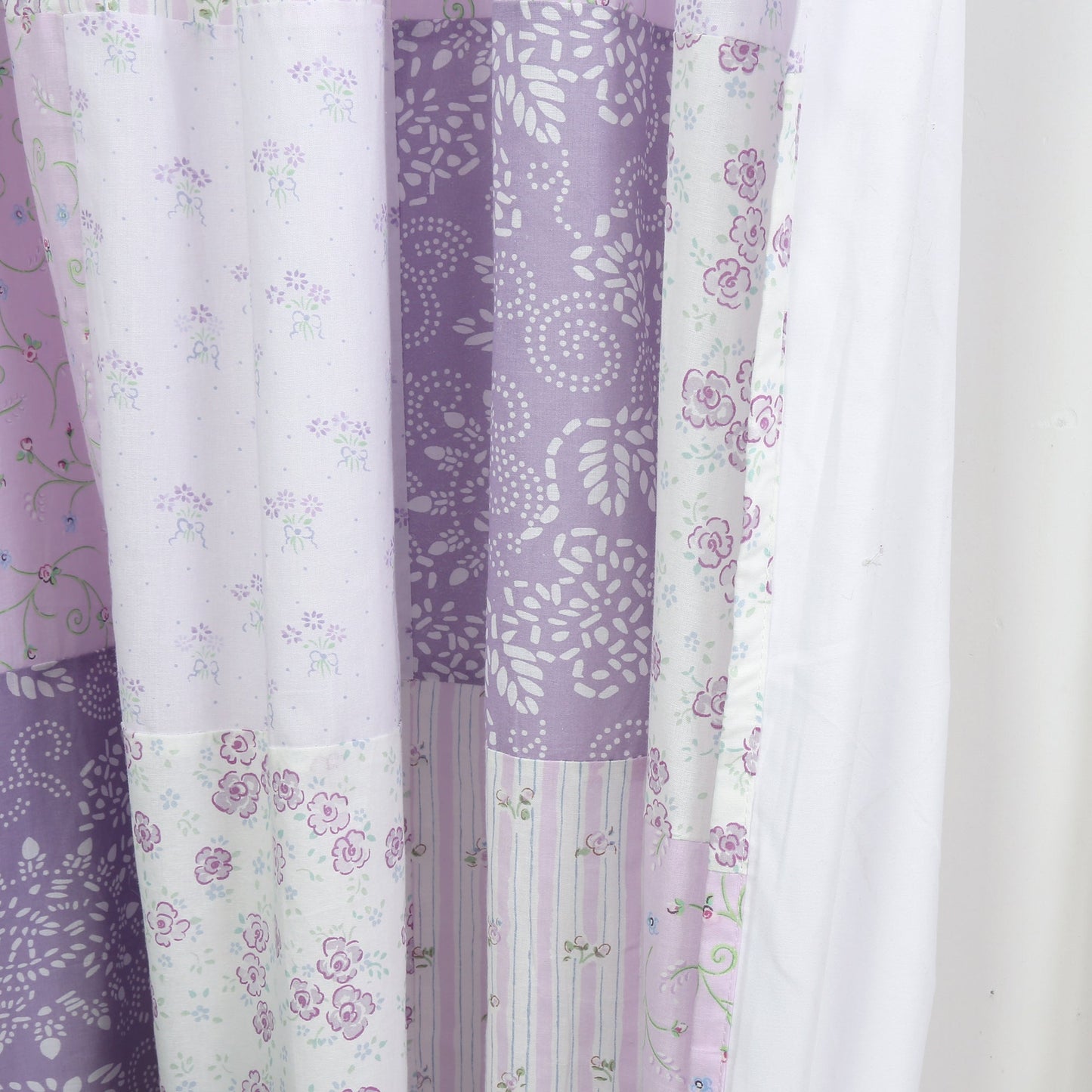 Love of Lilac Lavender Floral Real Patchwork Purple Scalloped Cotton 3-Piece Reversible Quilt Bedding Set