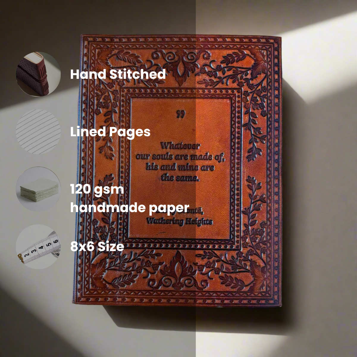 Emily Brontรซ "Wuthering Heights" Leather Journal - Timeless Romance & Souls Unite