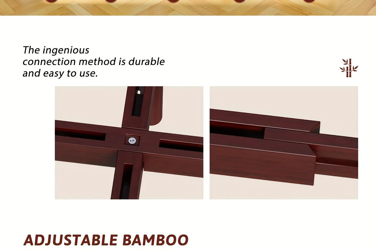 Bamboo Adjustable Plant Stand, 8-12 Inches, Reddish Brown Indoor Planter