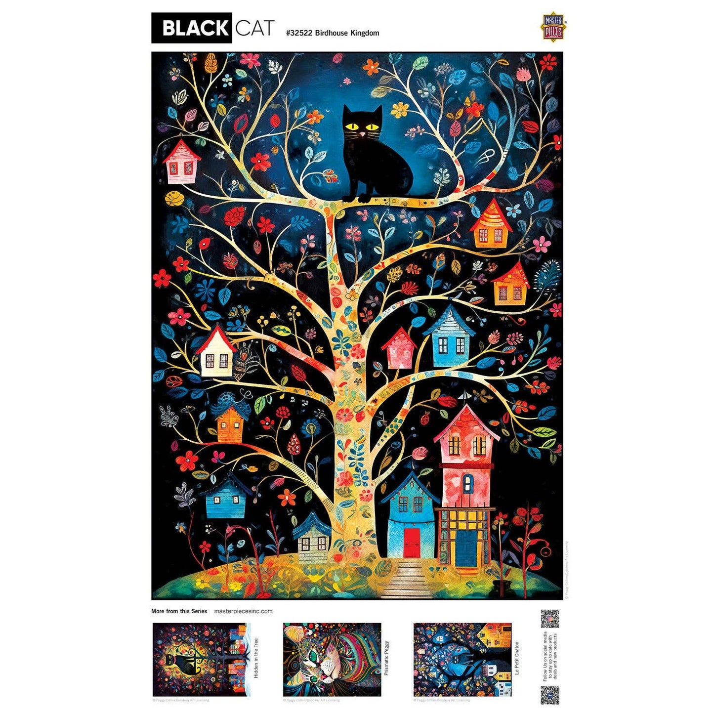 Black Cats - Birdhouse Kingdom 300 Piece EZ Grip Jigsaw Puzzle by Masterpieces Puzzles