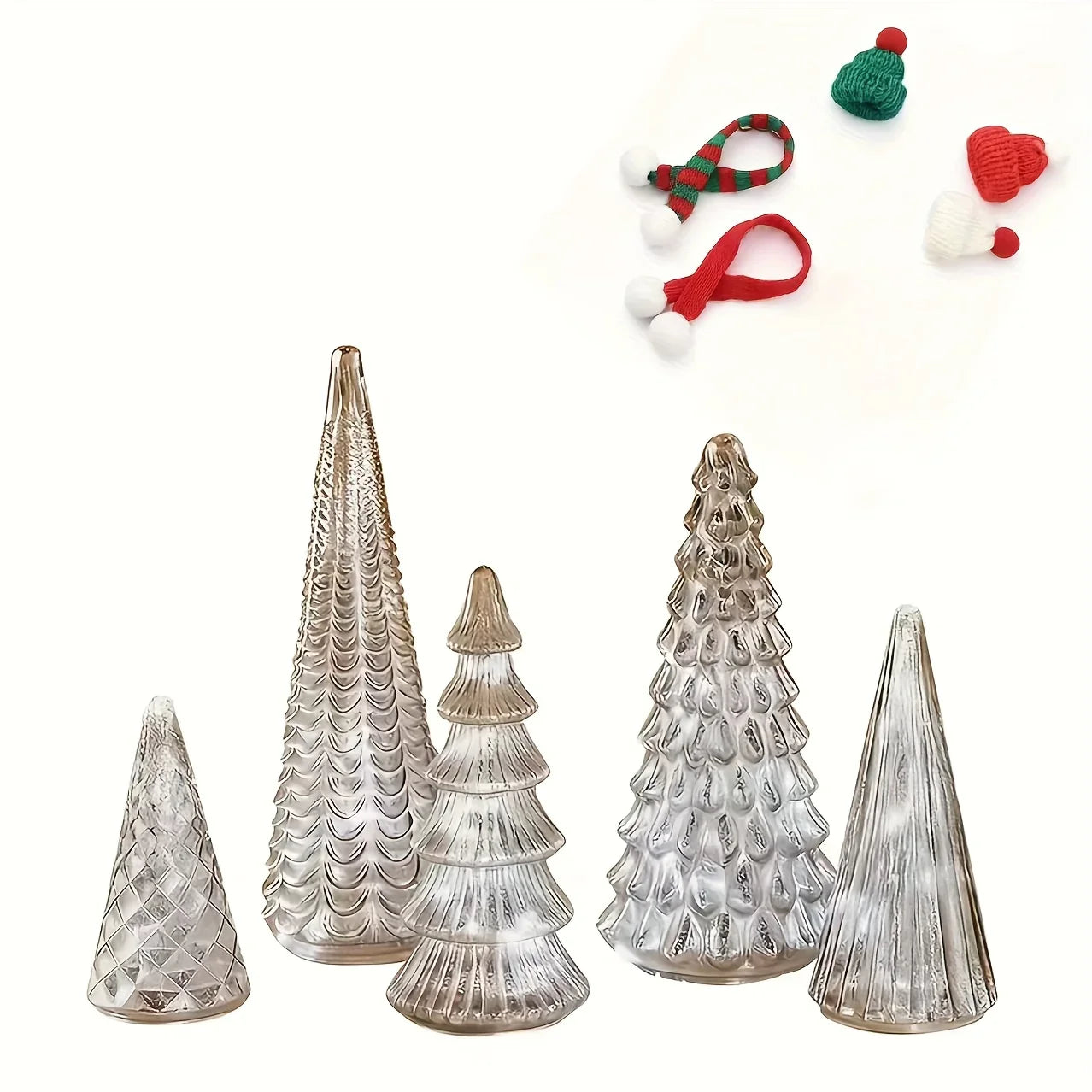 Ceramic Glowing Christmas Tree Figurine with Colorful Lights