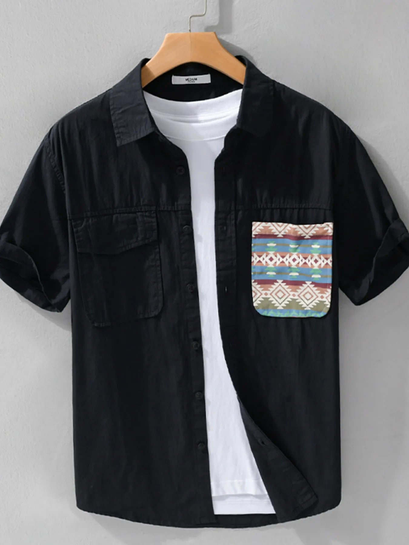 Men's Plus Size Button Up Short Sleeve Shirt