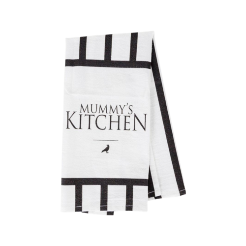 Halloween Tea Towel Bat 31 Vs Mummy Black White Cotton Dish Towel Kitchen Hand Towel Decor