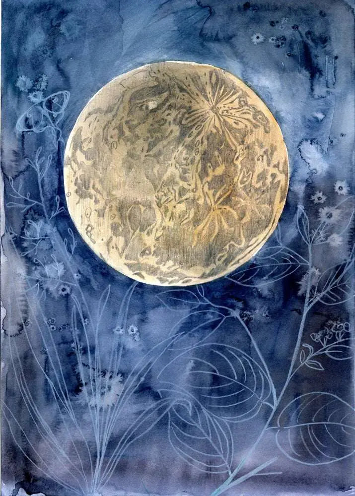 Moon Garden Art Print – Archival Celestial & Nature Wall Art
