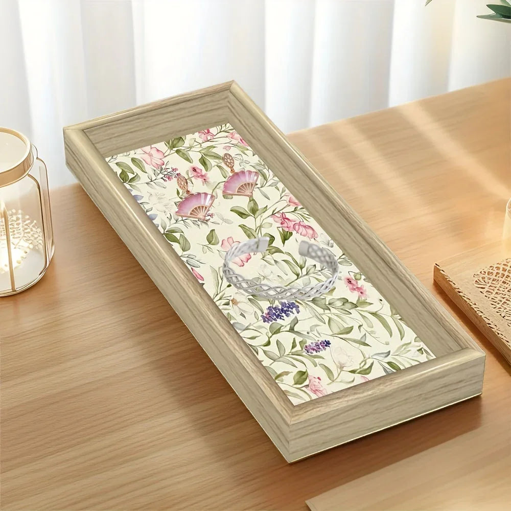 Serving Tray - Decorative Glass Golden