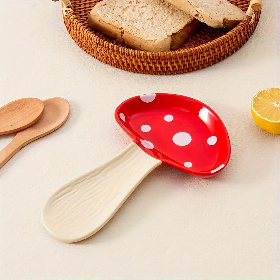 Spoon Rest - Ceramic Mushroom Shape