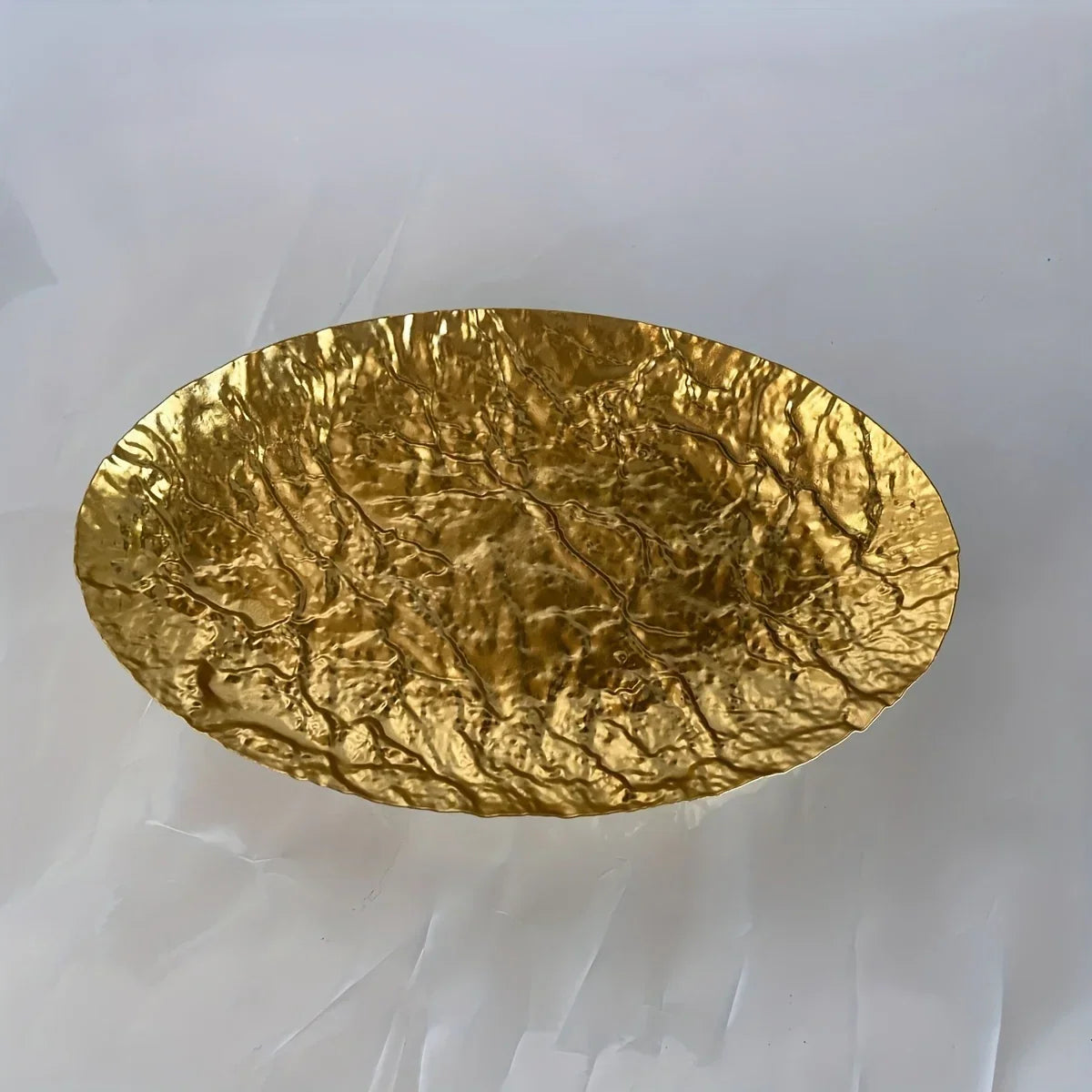 Storage Tray - Hammered Golden Metal