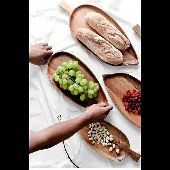 Tray - Rustic Wooden Leaf