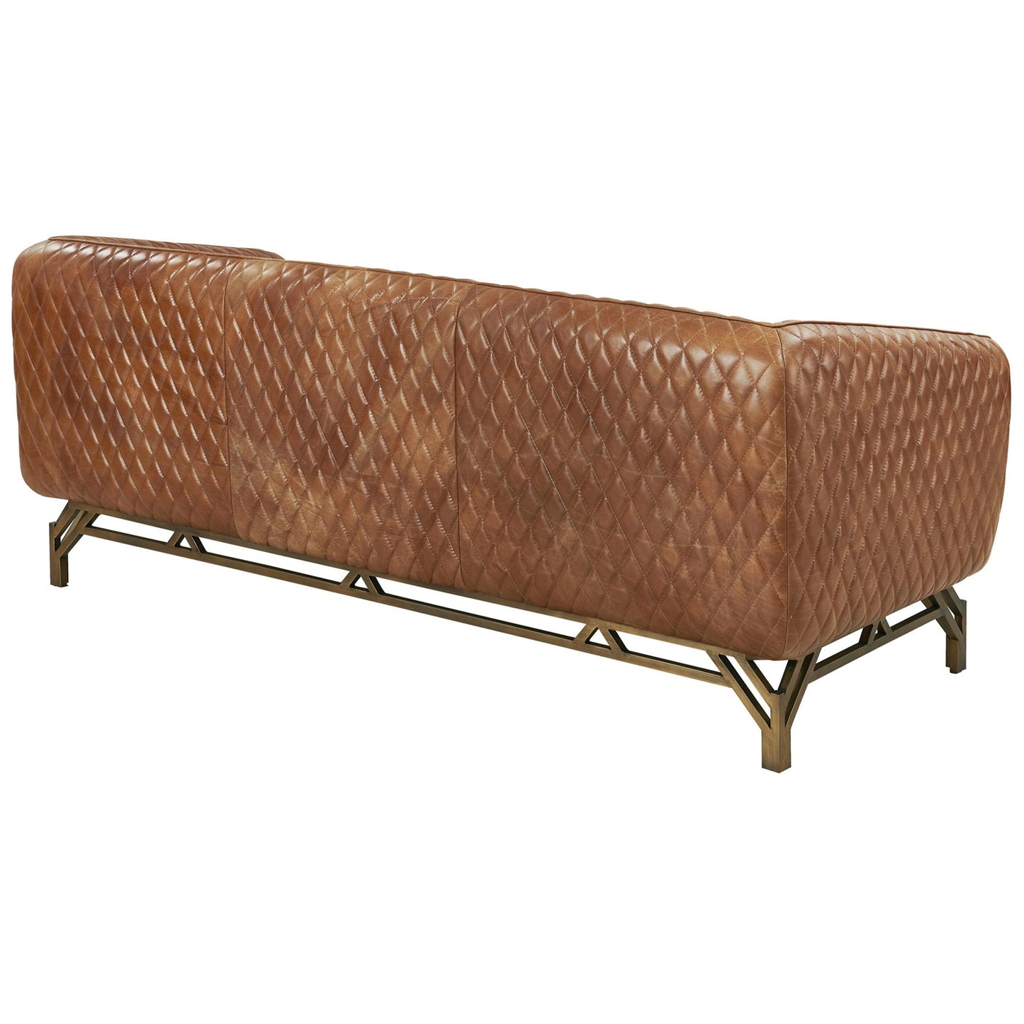 Vincent Industrial Modern Sofa - Light Brown Leather
