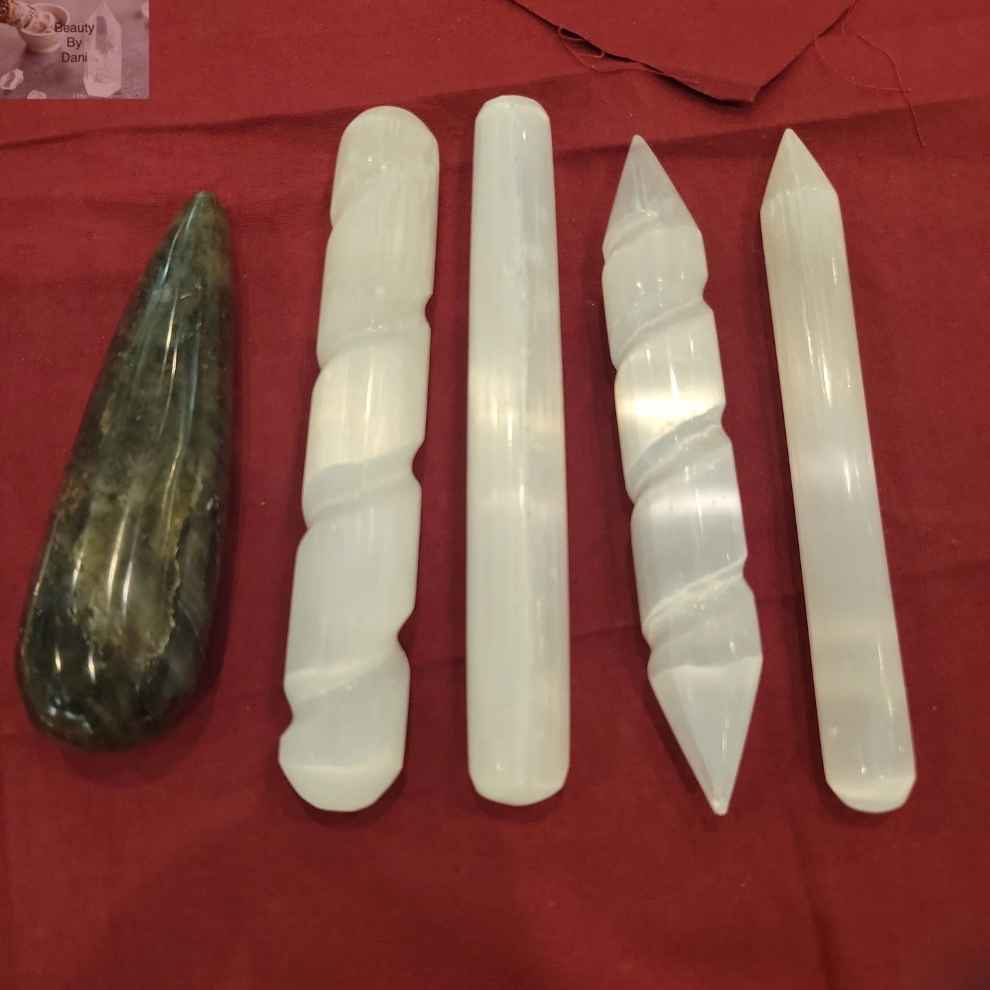 Labradorite and Selenite Crystal Wands