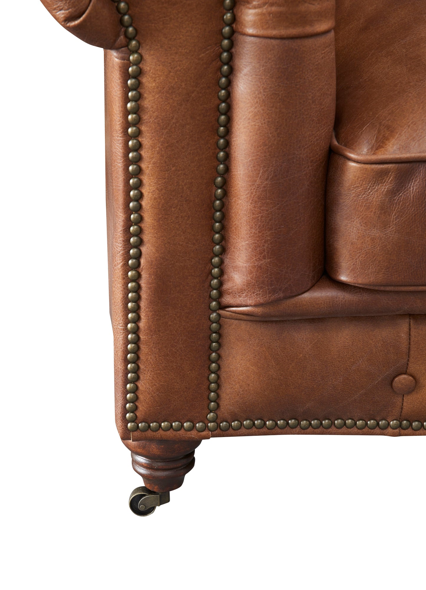Century Chesterfield Sofa - Bark Brown Leather | Crafters And Weavers