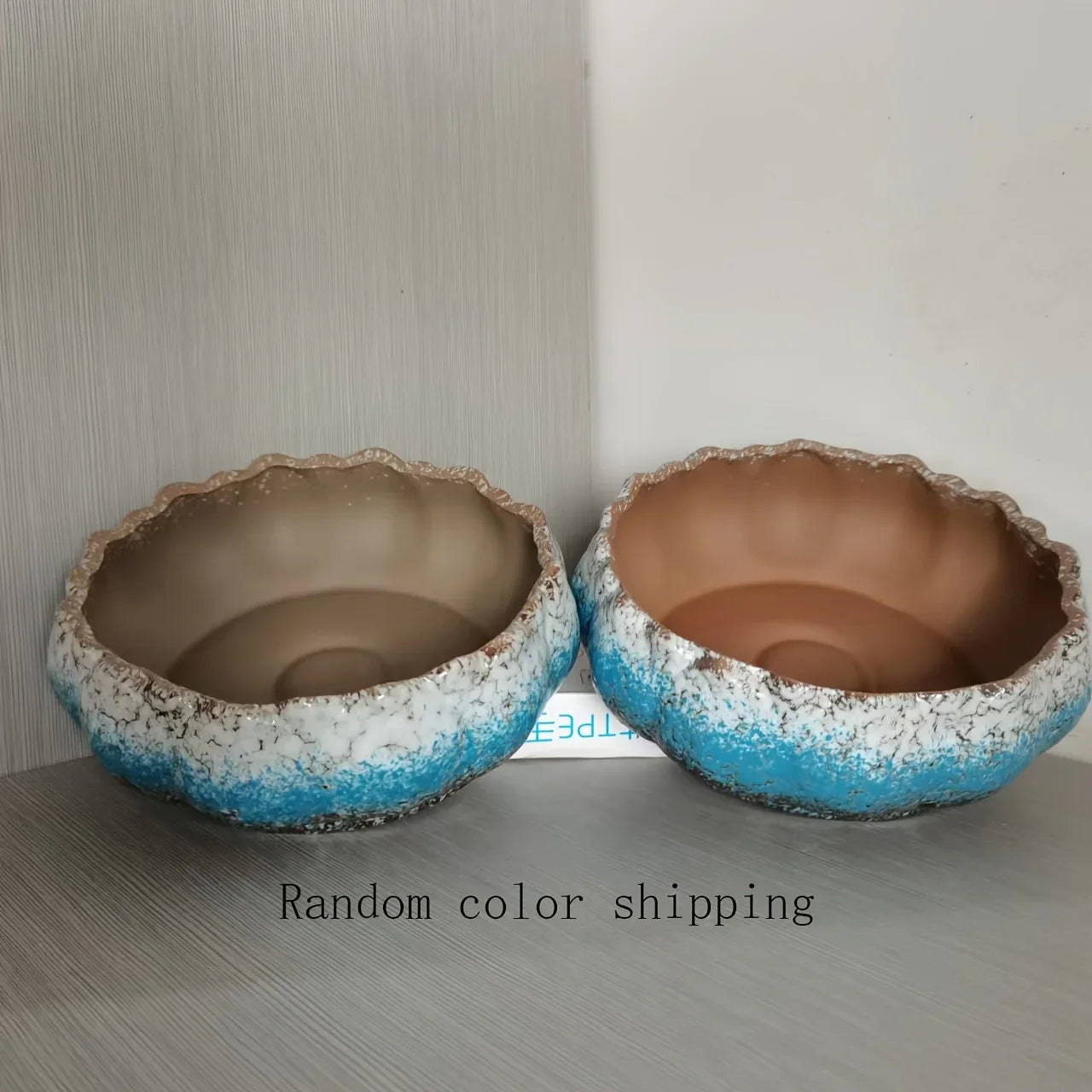1pc Casual Style Ceramic Flower Pot, Round Tabletop Hydroponic Planter, for Bulbs, Succulents, and Lotus, Indoor and Outdoor Decorative Pot with No Drainage Hole