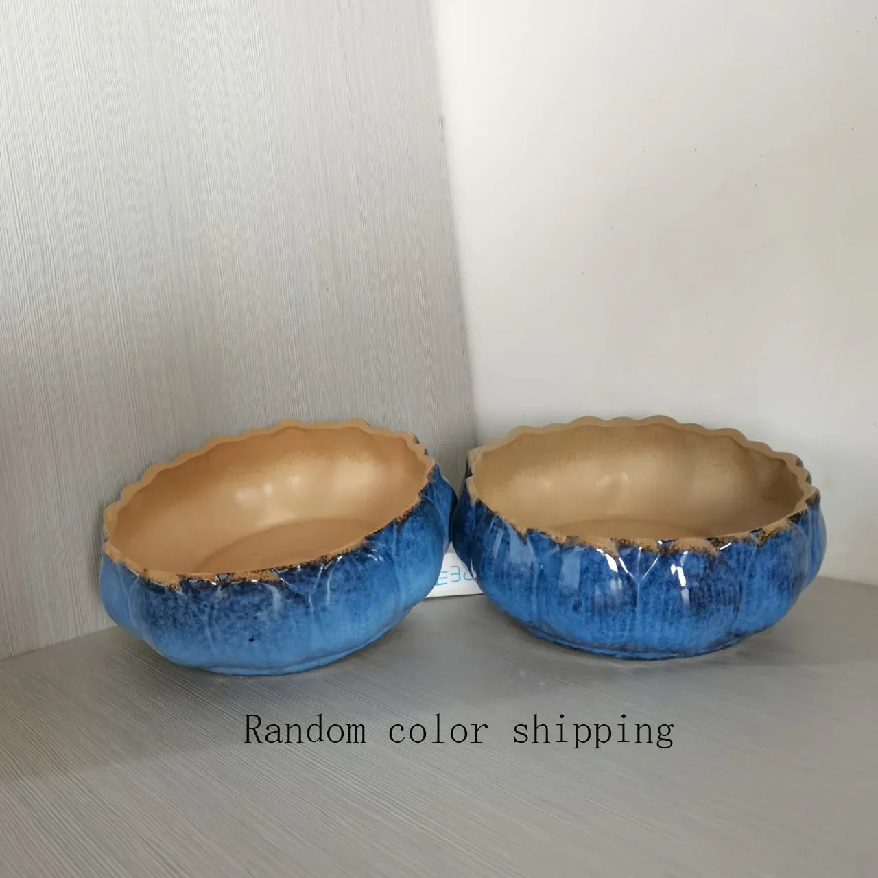 1pc Casual Style Ceramic Flower Pot, Round Tabletop Hydroponic Planter, for Bulbs, Succulents, and Lotus, Indoor and Outdoor Decorative Pot with No Drainage Hole