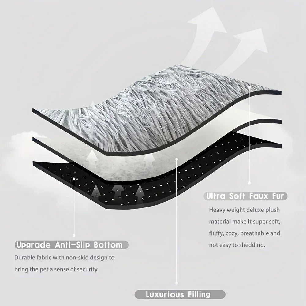 1pc Extra Large Fleece Lined Dog Bed & Cat Mat - Thickened Comfortable Warm Polyester, Easy to Remove & Washable, Square Design for All Dog Breeds & Sizes, Pet Bedding, Cozy Pet Furniture, Plush Pet Furniture, Durable Pet Fur