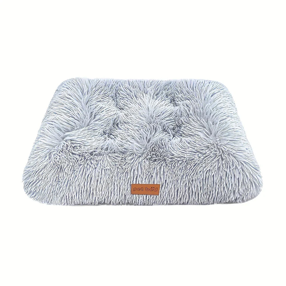 1pc Extra Large Fleece Lined Dog Bed & Cat Mat - Thickened Comfortable Warm Polyester, Easy to Remove & Washable, Square Design for All Dog Breeds & Sizes, Pet Bedding, Cozy Pet Furniture, Plush Pet Furniture, Durable Pet Fur