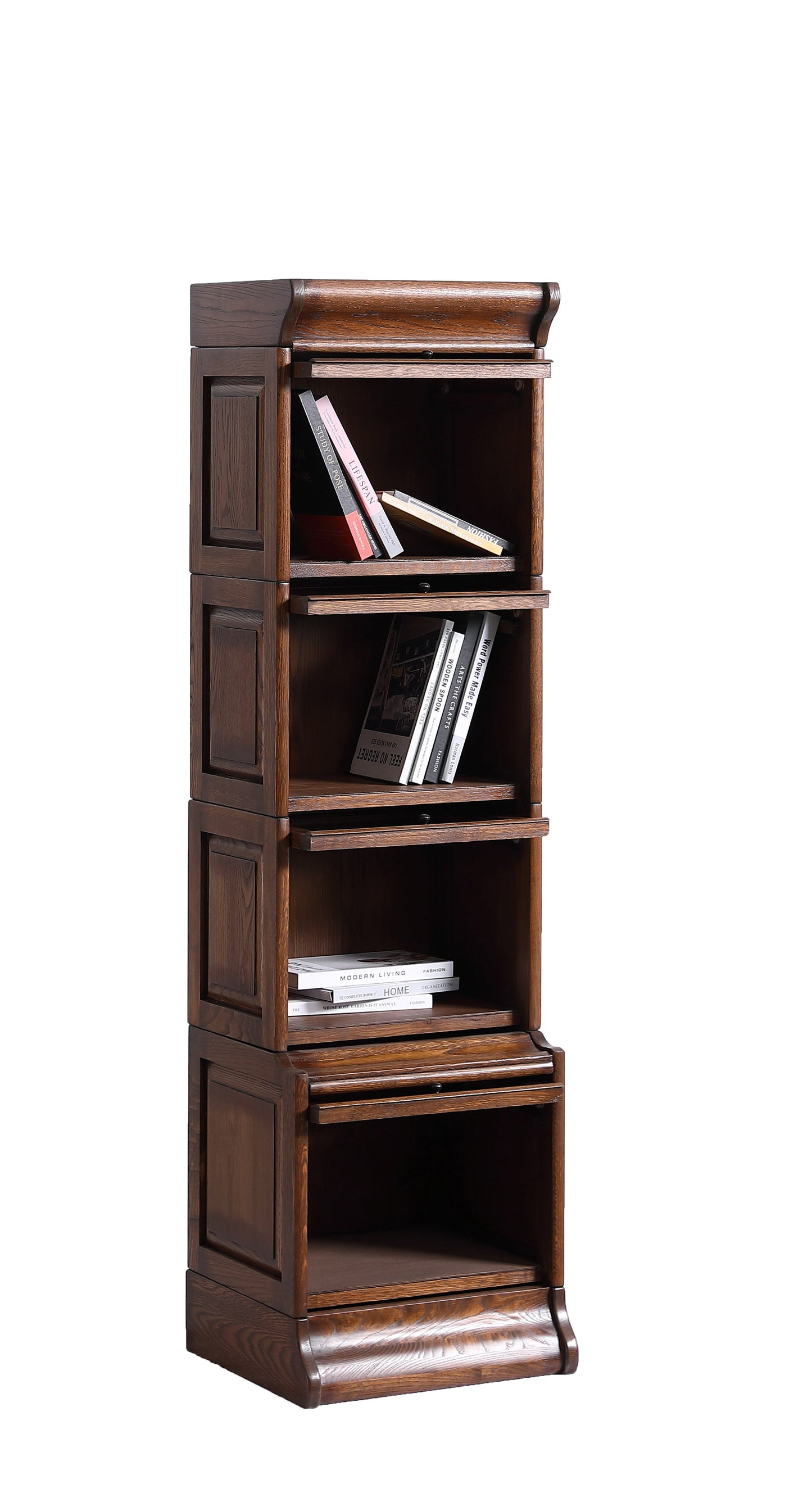 Mission Narrow Barrister Bookcase - Beveled Glass