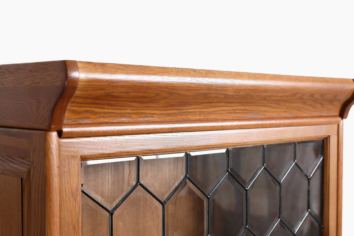 Mission Style Oak Barrister Bookcase 5 Stack-Leaded Glass in 2 Colors