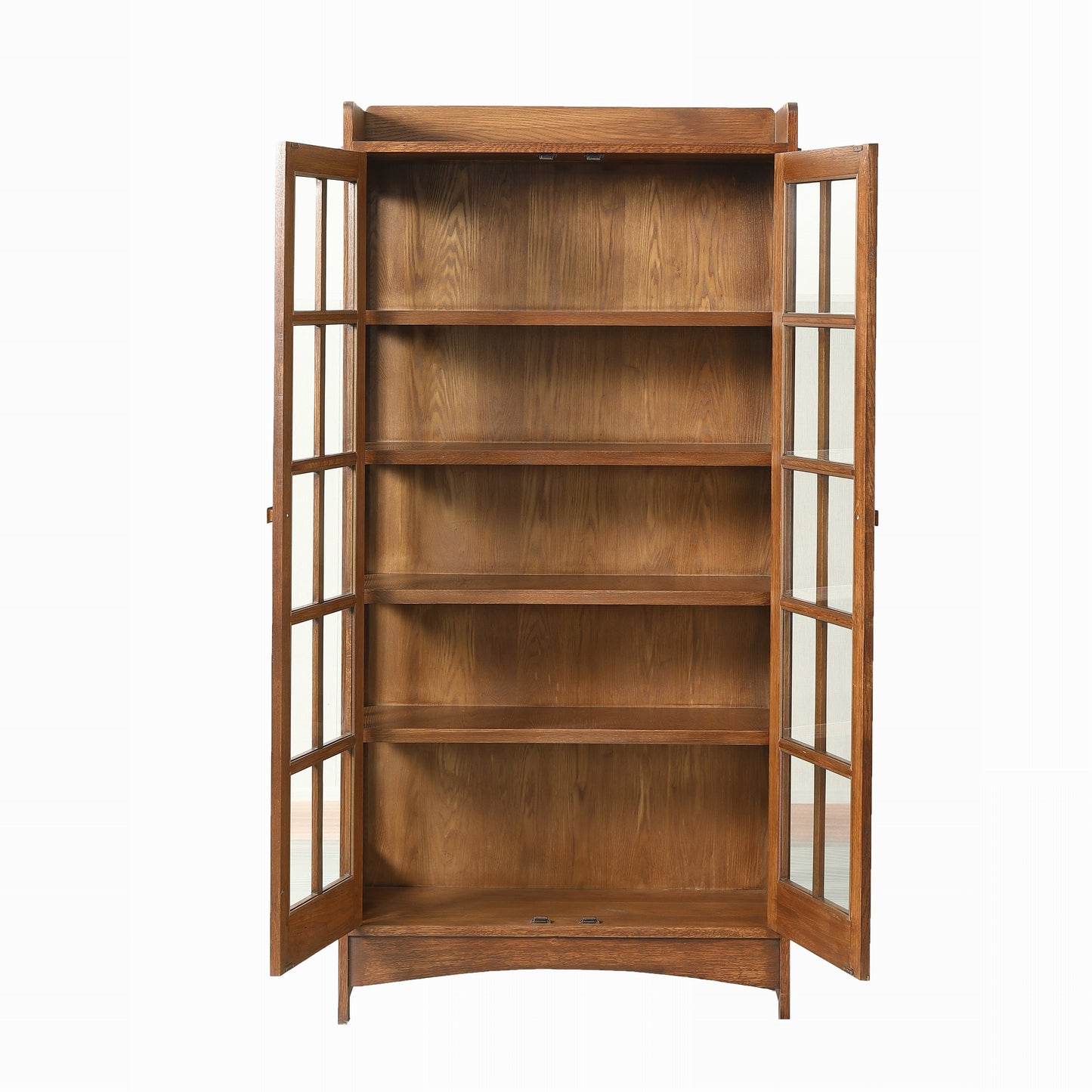 Mission Oak Display China Cabinet / Bookcase - Walnut - 39"W