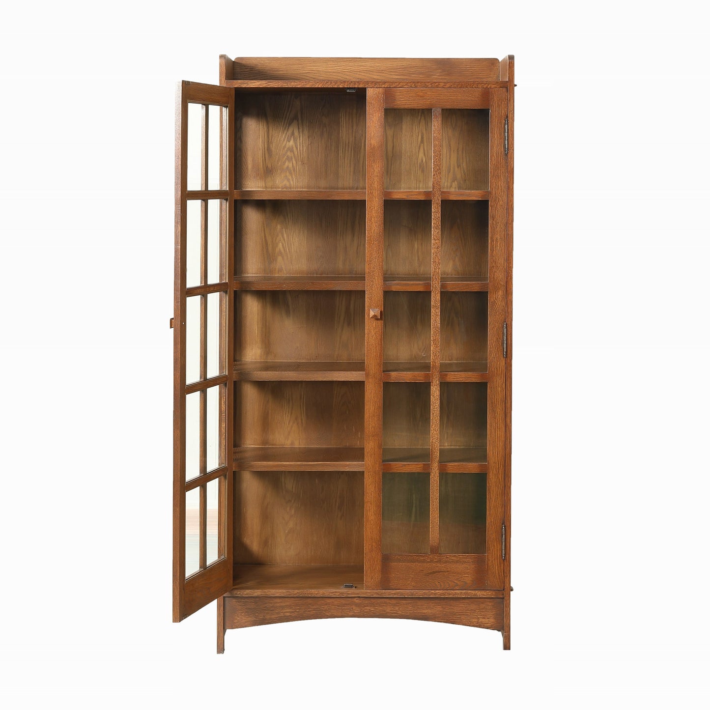 Mission Oak Display China Cabinet / Bookcase - Walnut - 39"W