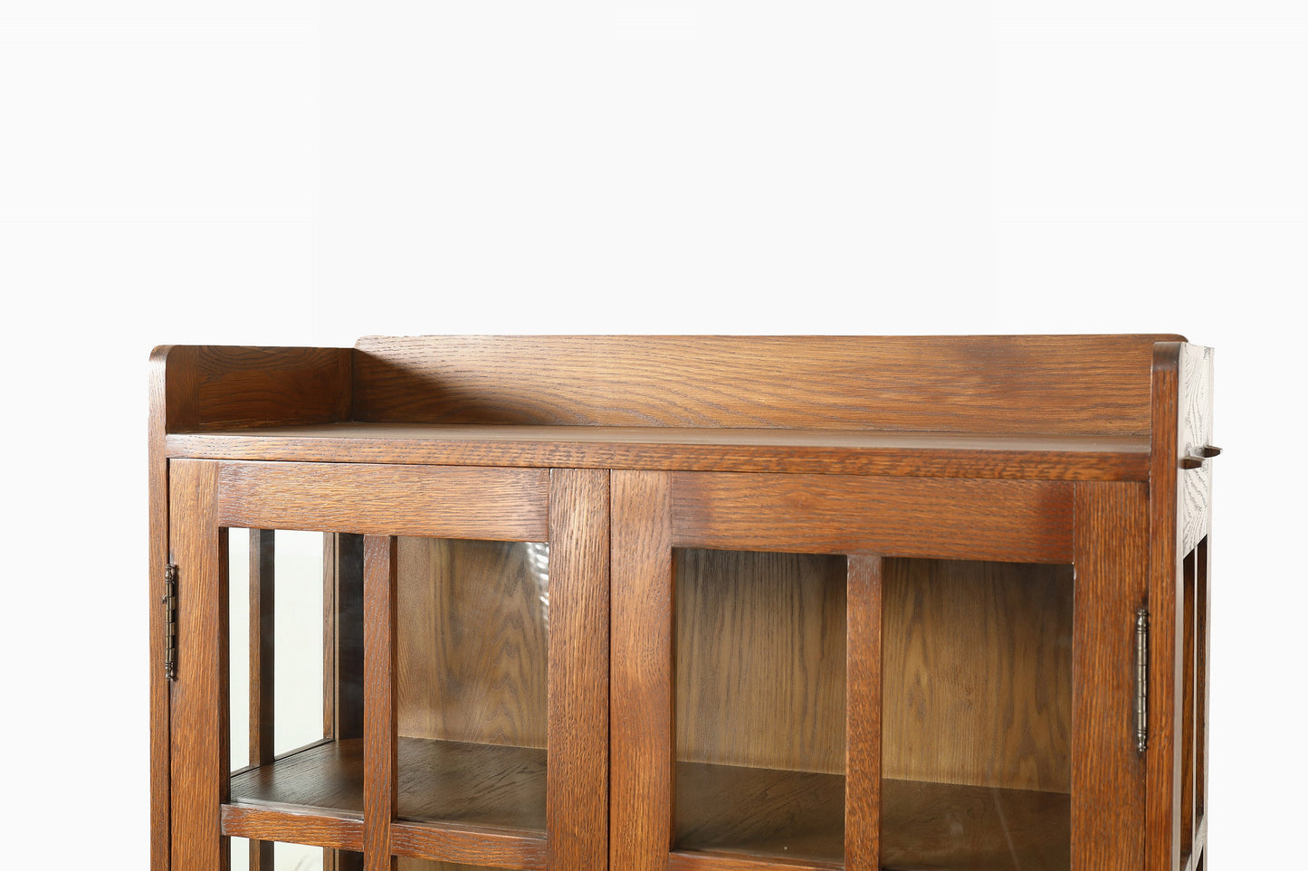 Mission Oak Display China Cabinet / Bookcase - Walnut - 39"W