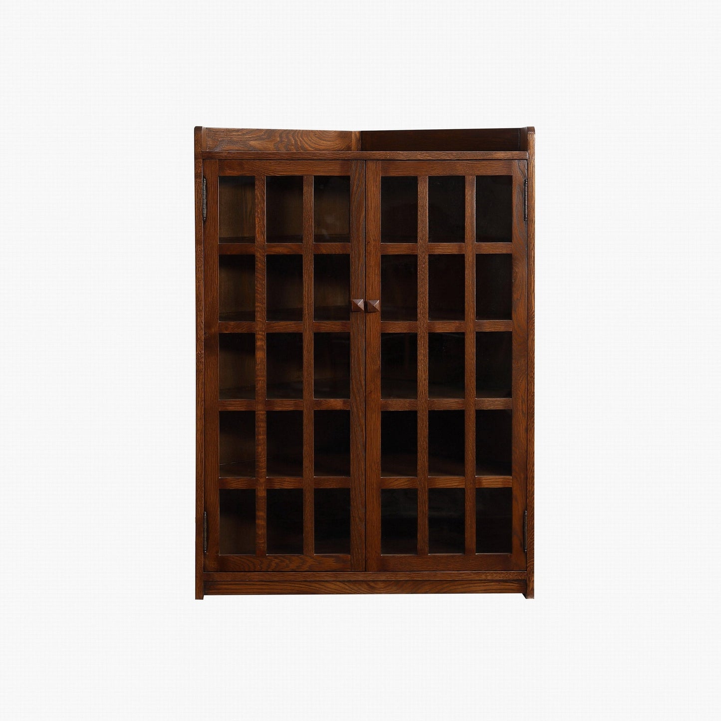 Mission Oak Corner Bookcase / Cabinet - Walnut