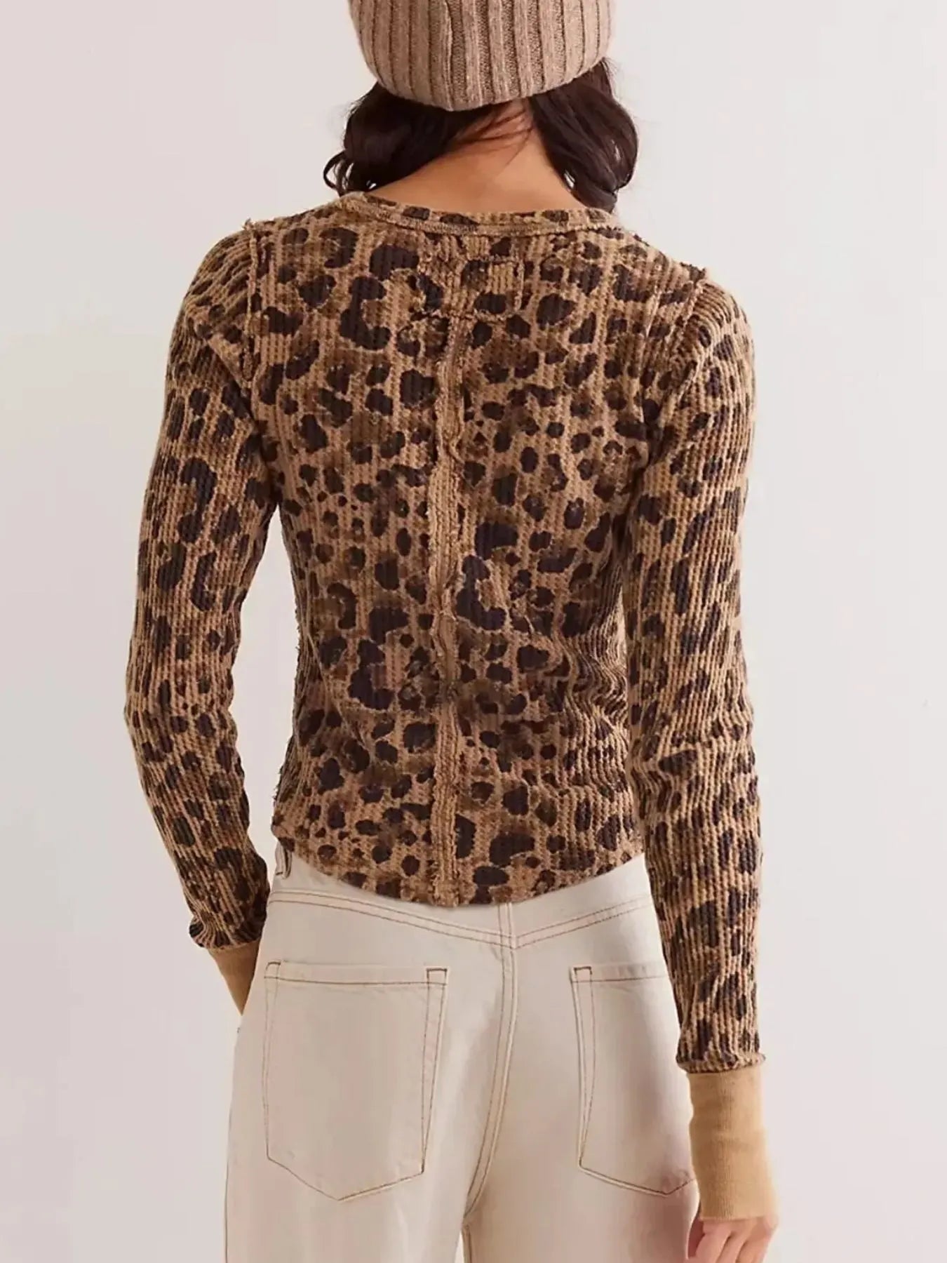 Floral Print Waffle Knit Top