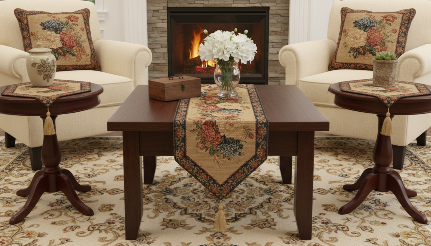 Tache Colorful Country Rustic Floral Morning Awakening Table Runner (3089B)