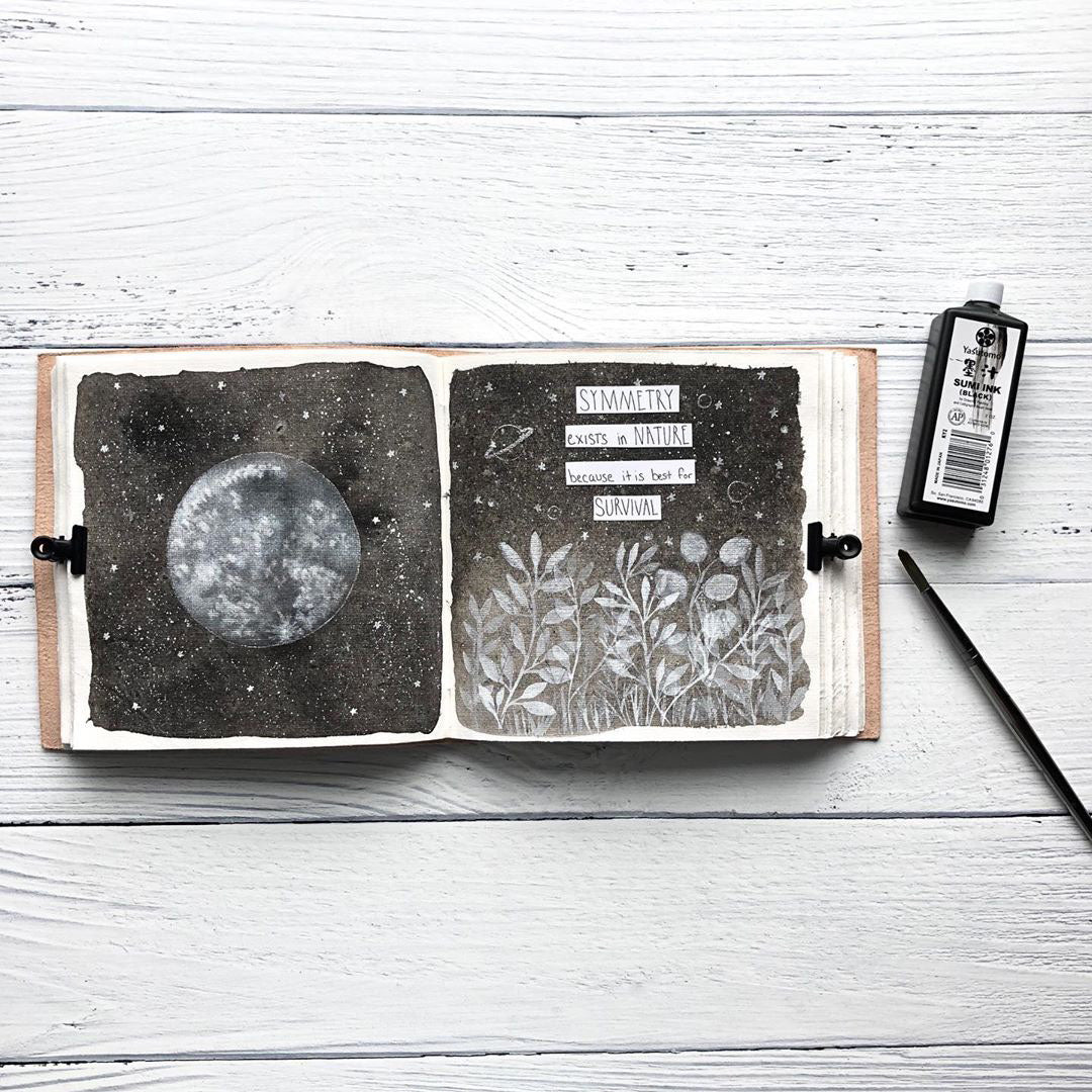 Moon Phases 7x7 Leather Journal | Embossed Square Dream & Reflection Diary