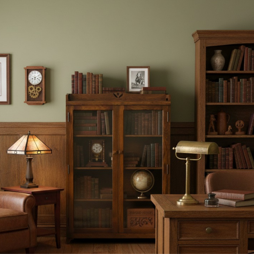 Mission Bookcase / Curio Cabinet - Walnut (W1)