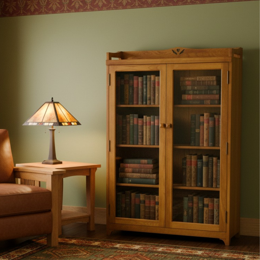 Mission Bookcase / Curio Cabinet - Michael's Cherry (MC1)