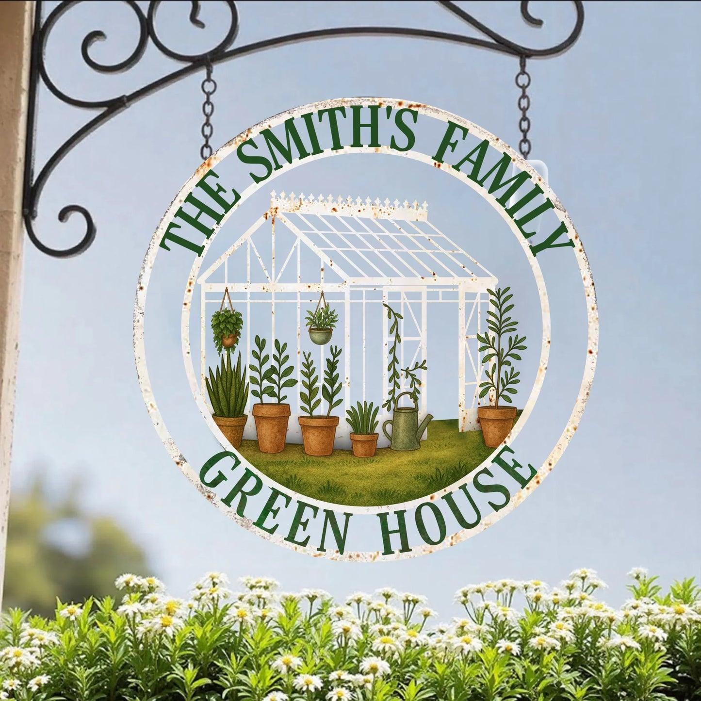 Custom Personalized Green House Metal Sign - Gift Idea For Family - Home/ Garden Decor