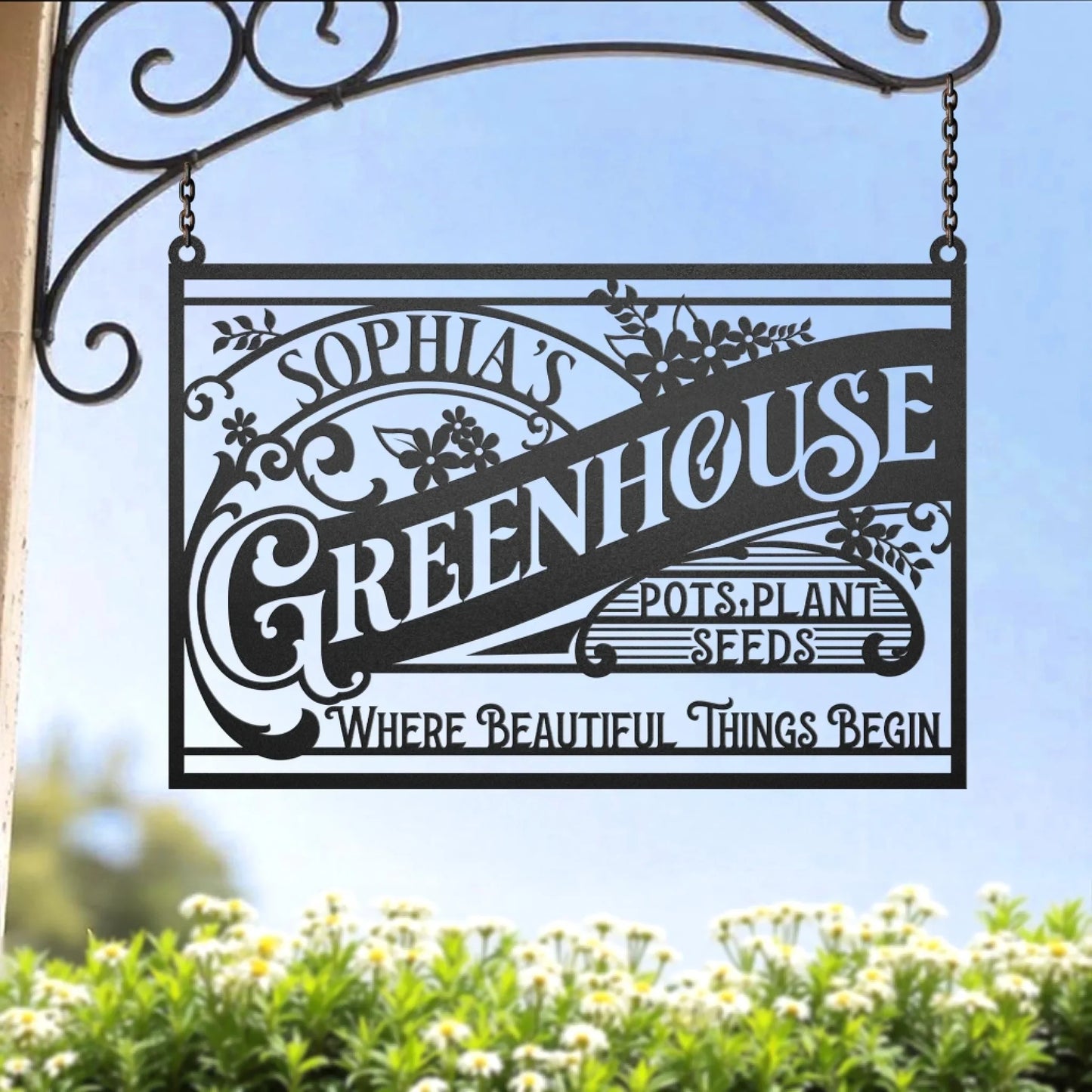 Personalized Greenhouse Metal Sign - Gift Idea For Garden Lover - Where Beautiful Things Begin
