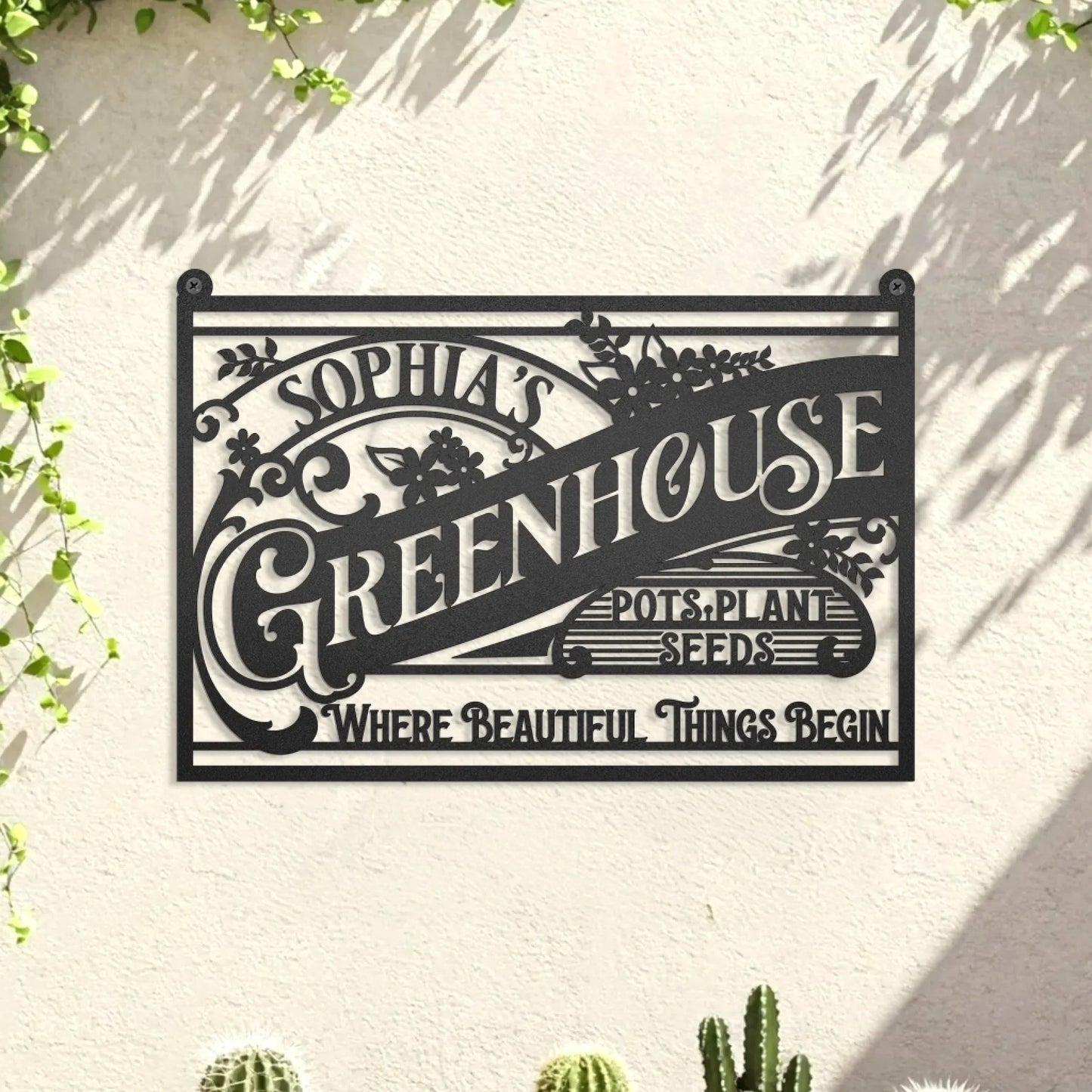 Personalized Greenhouse Metal Sign - Gift Idea For Garden Lover - Where Beautiful Things Begin