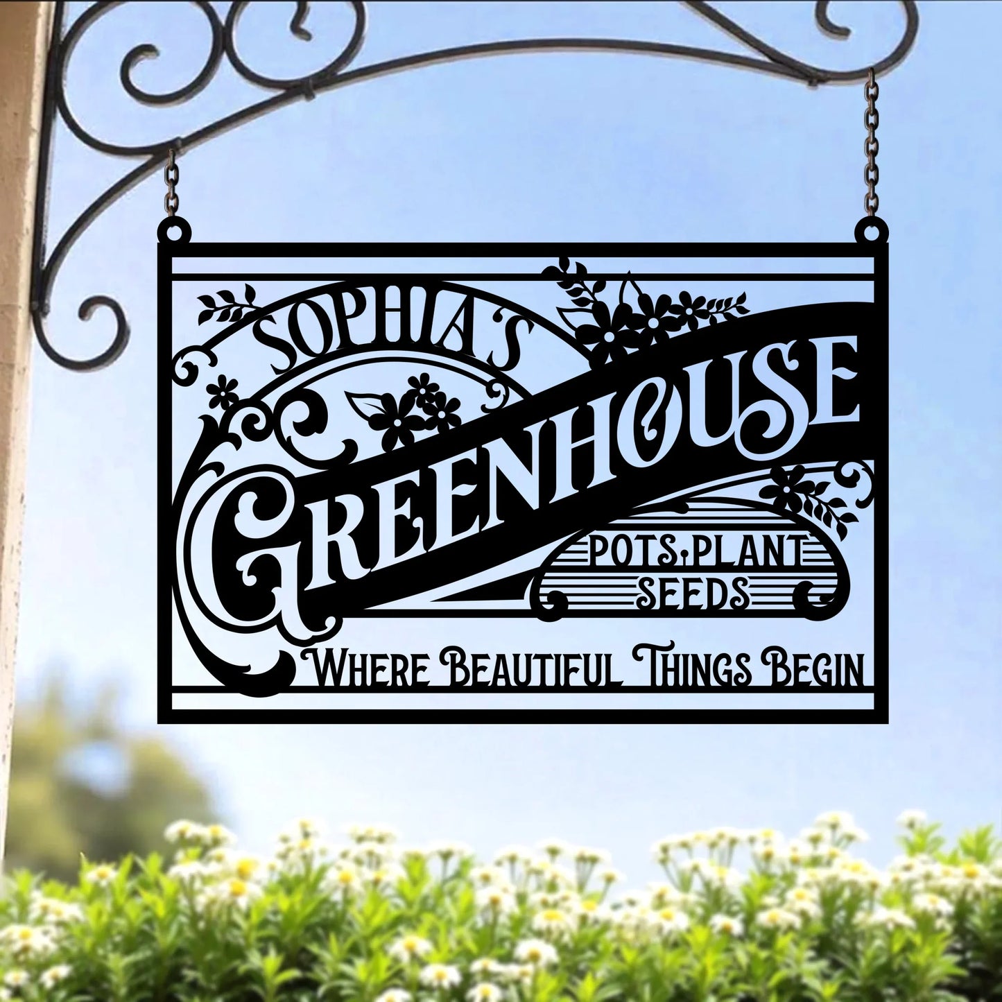 Personalized Greenhouse Metal Sign - Gift Idea For Garden Lover - Where Beautiful Things Begin