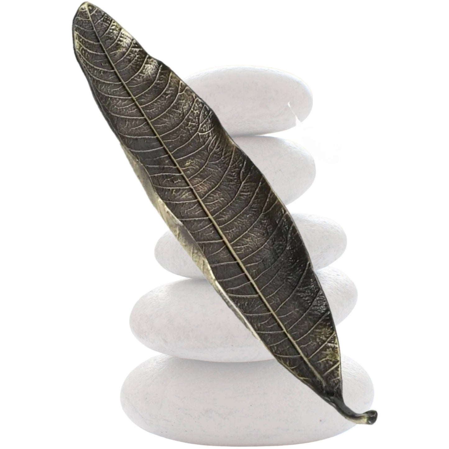 Antique Bronze Leaf Incense Holder, Decor, Meditation, Yoga