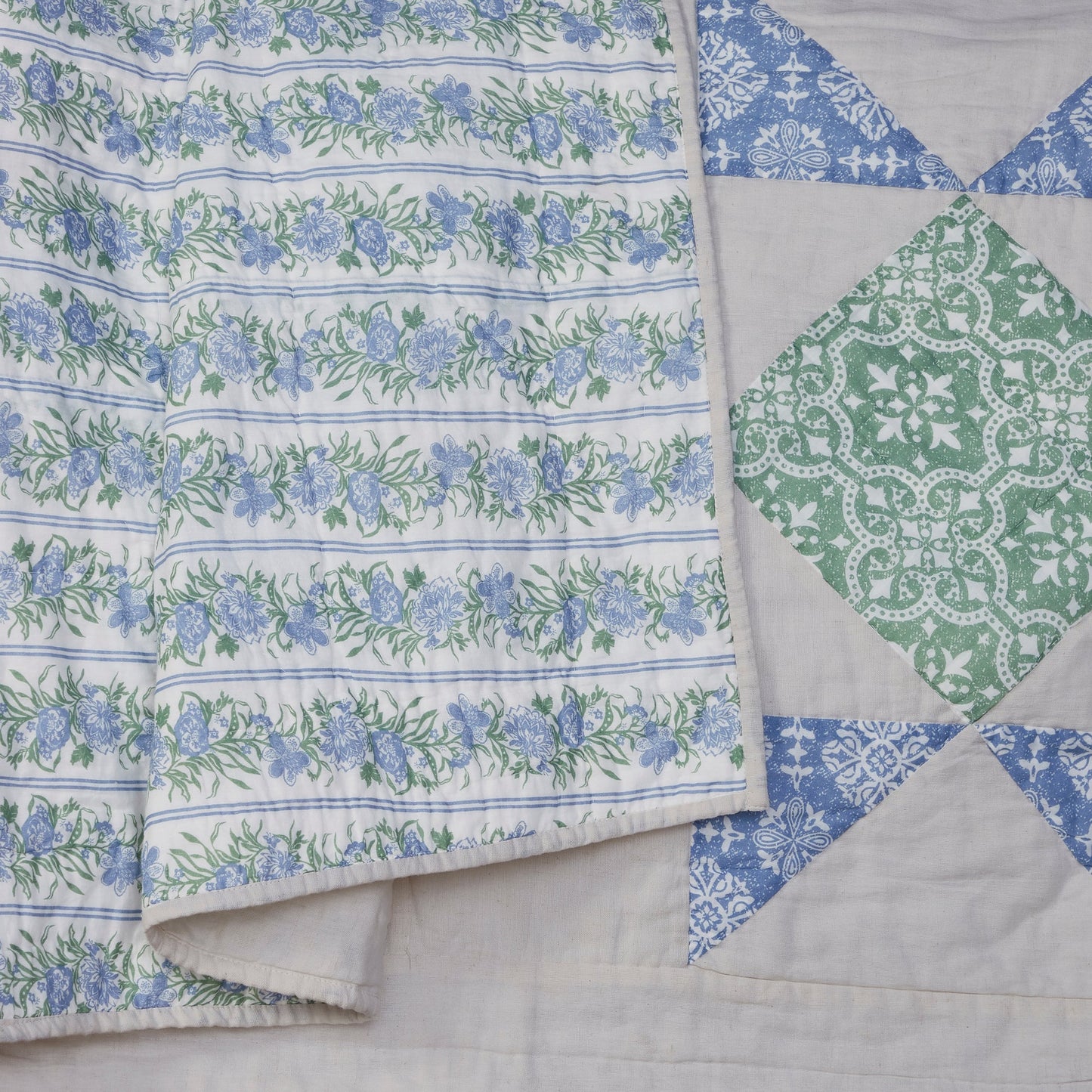 Jolie Blue Patchwork Bedding Set - Coastal Farmhouse Quilt & Shams
