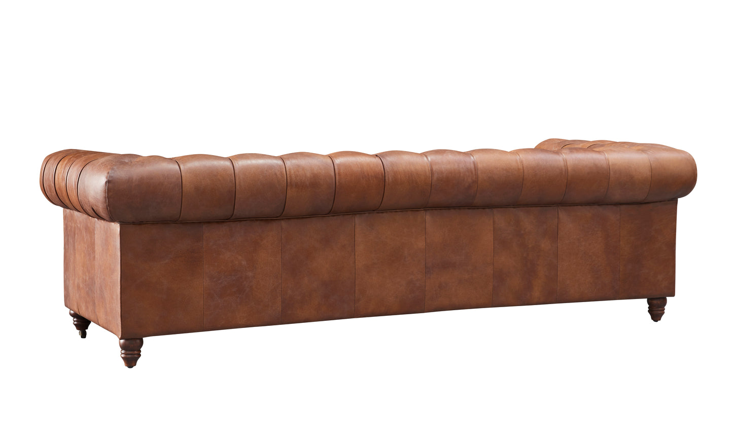 Century Chesterfield Sofa - Bark Brown Leather | Crafters And Weavers