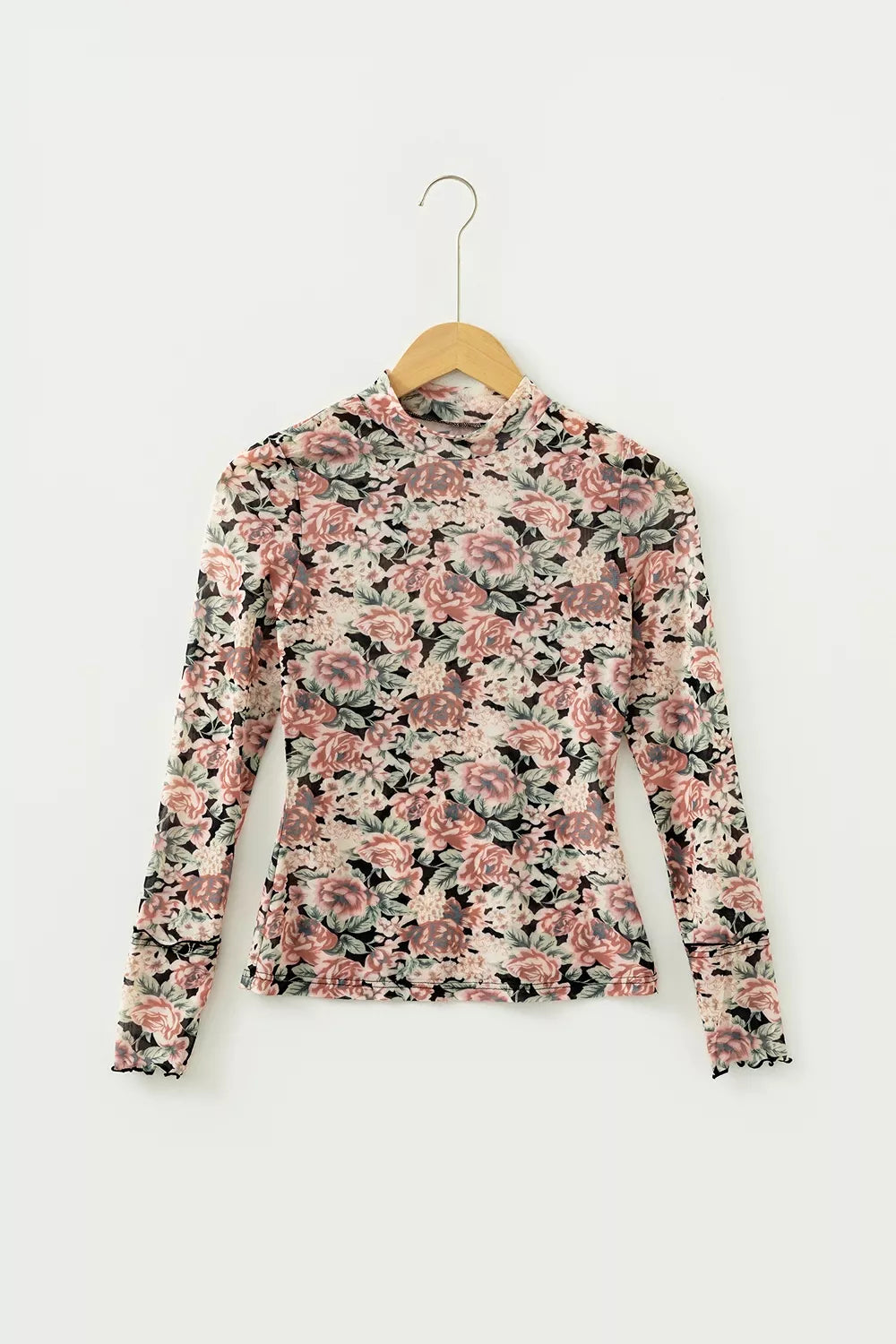 Multicolour Retro Floral Ruffle Trim Square Neck Tank Top