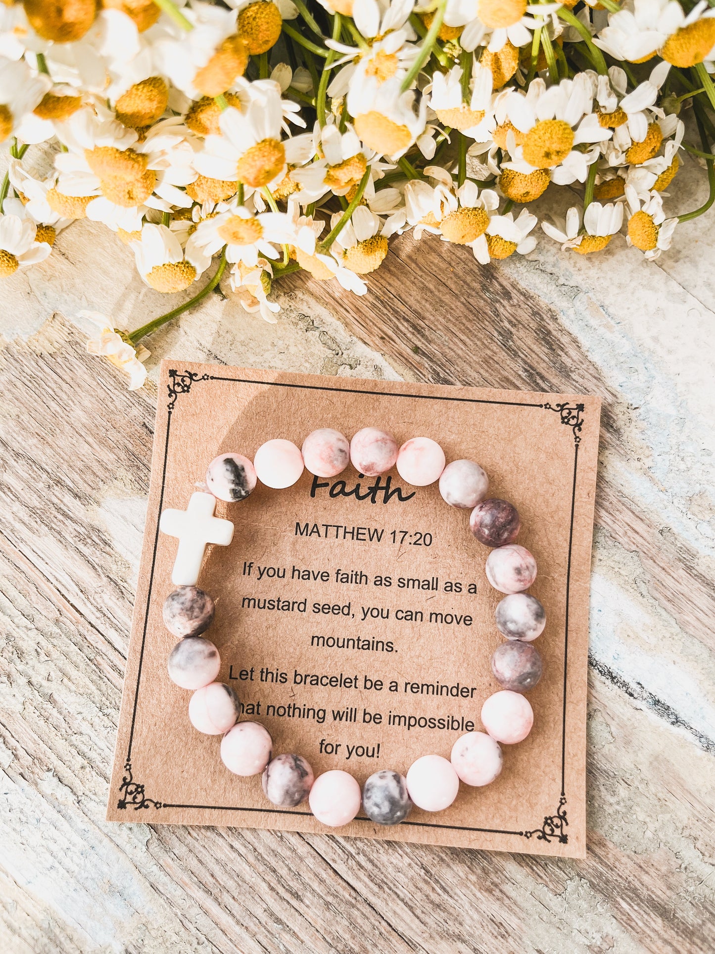 Beautiful Cross Stone Stacking Bracelet