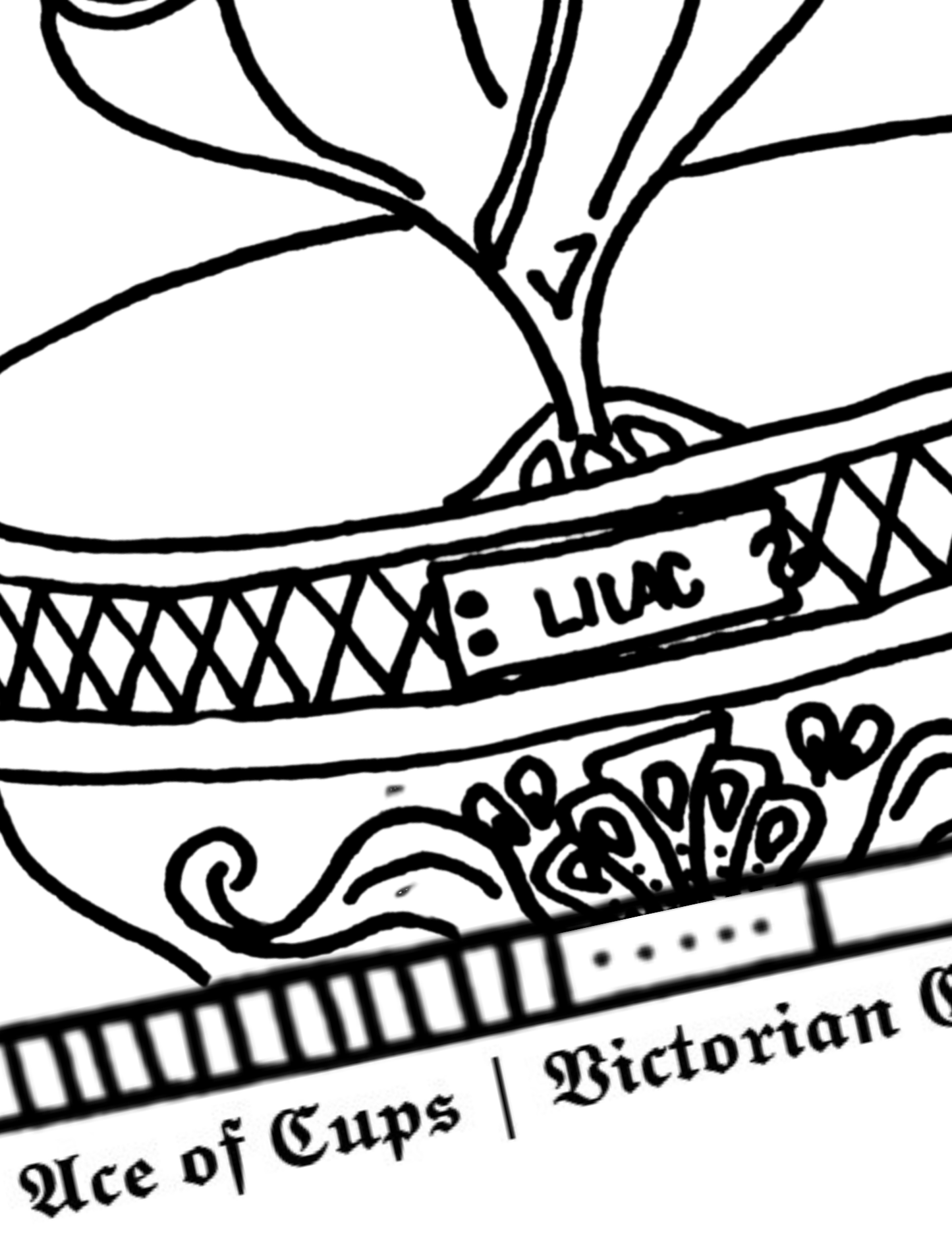 Cups & Wands Tarot Coloring Page - 𝕿𝖍𝖊 𝕬𝖈𝖊 𝖔𝖋 𝕮𝖚𝖕𝖘