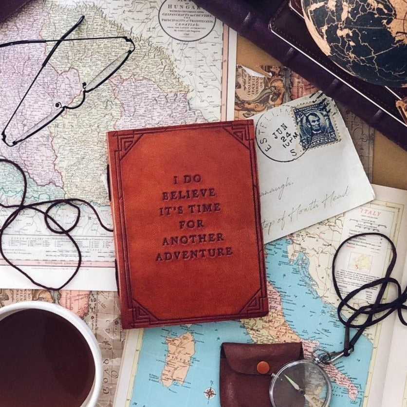 Another Adventure Quote Leather Journal