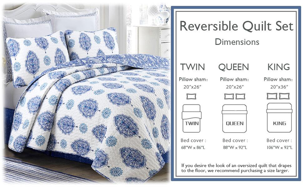 Hittle Cotton 3-Piece Reversible Quilt Bedding Set