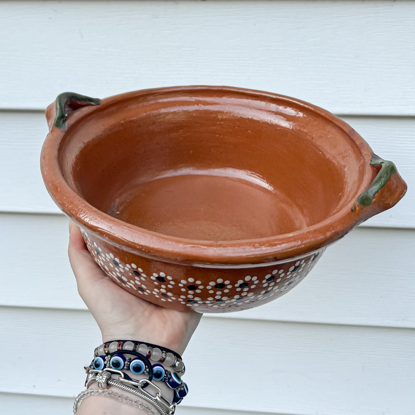 Traditional Mexican Barro Pot 500mL Green Handles