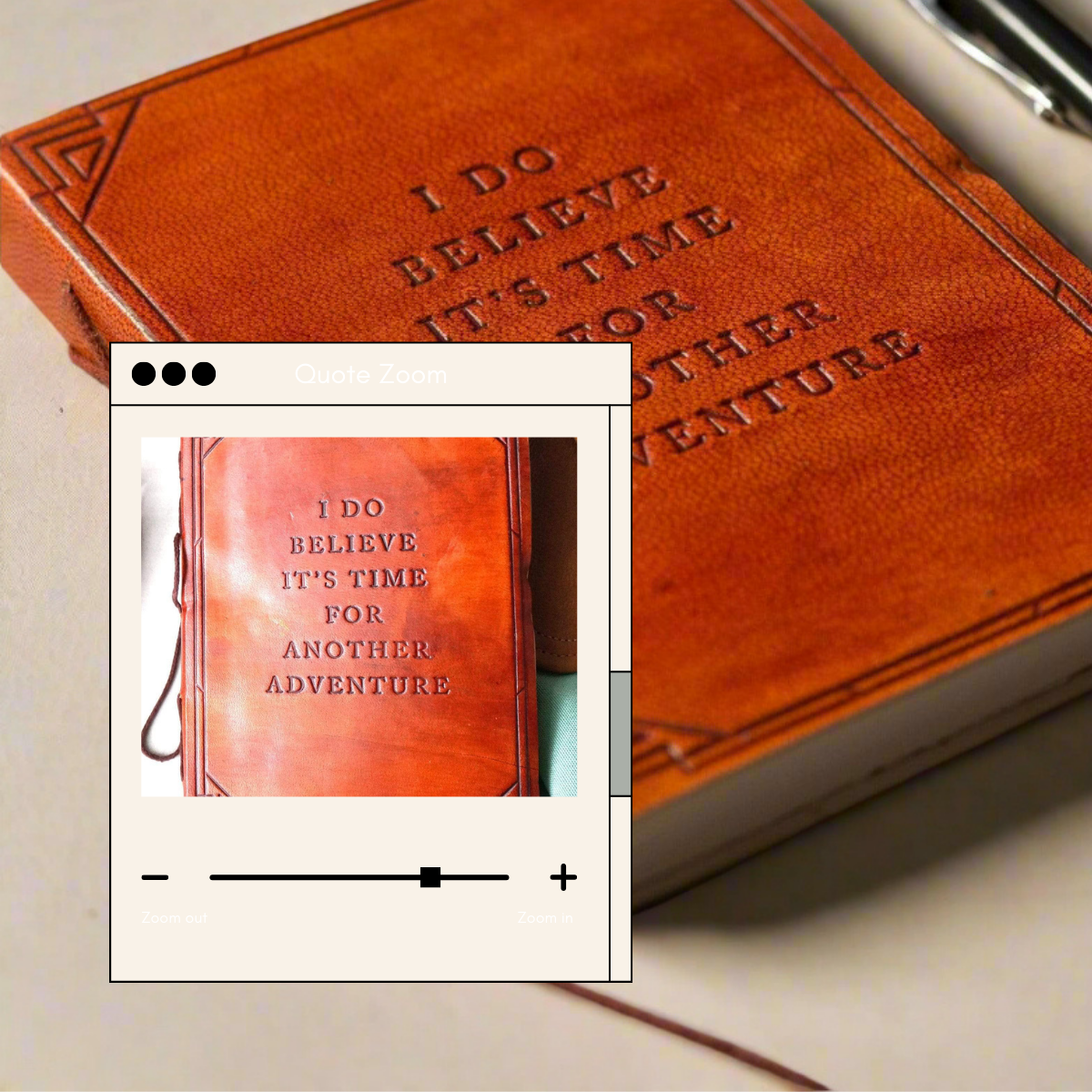 Another Adventure Quote Leather Journal