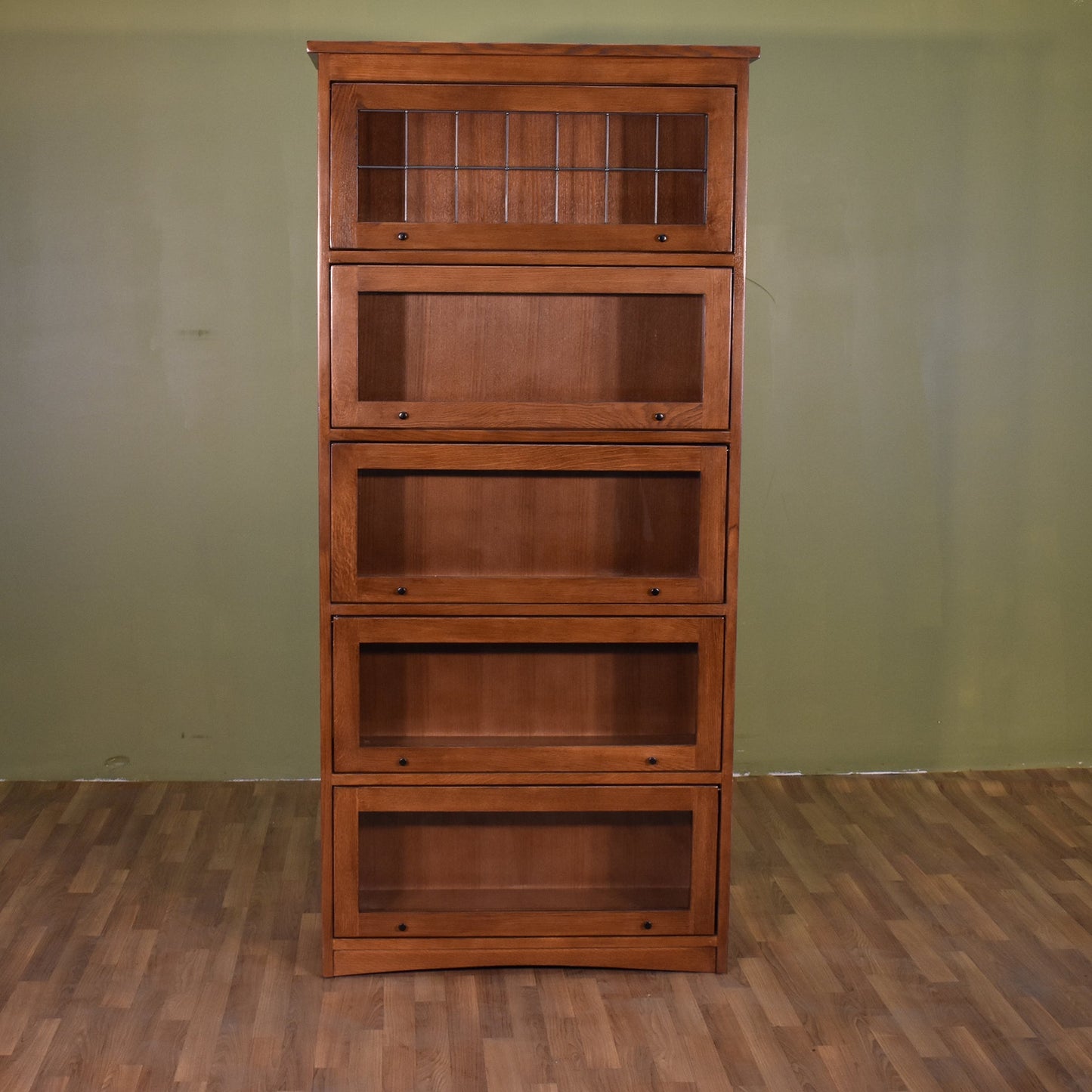 Mission Craftsman Style Oak Barrister Bookcase - 5 Stack