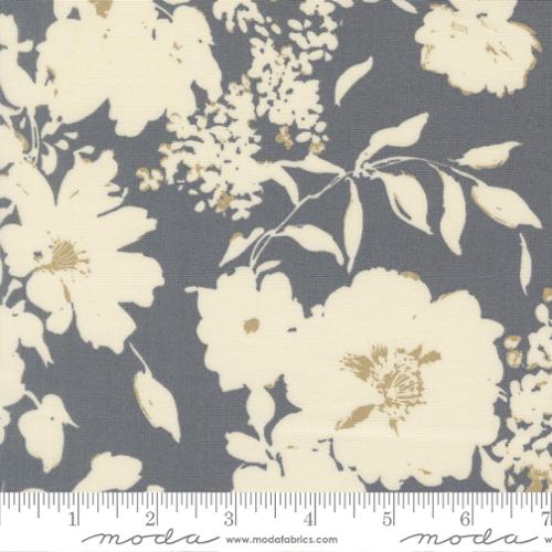 Dark Blue Arabesque Whisper Dusk Cotton 44"/45" Fabric Per Yard