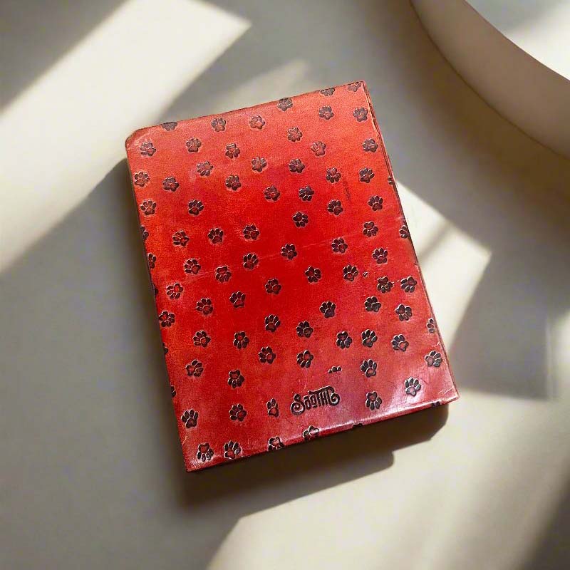 Dog Lover's Leather Journal - "Dogs Fill Our Lives With Happiness" Quote