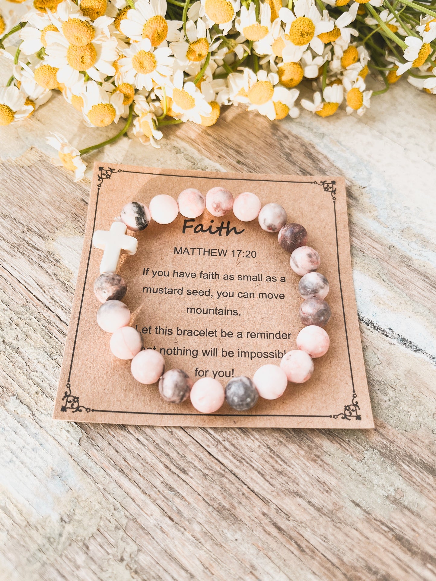 Beautiful Cross Stone Stacking Bracelet