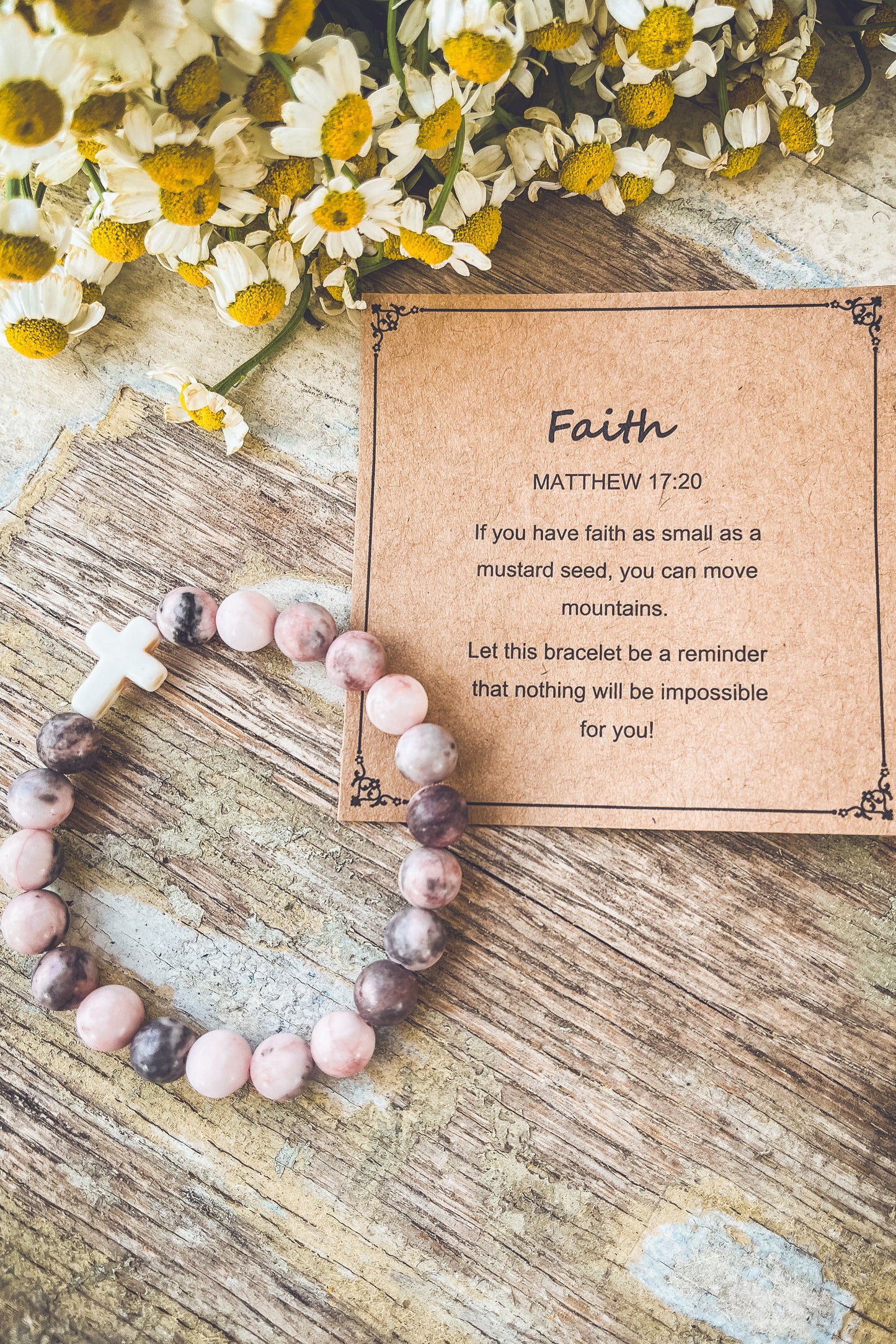 Beautiful Cross Stone Stacking Bracelet