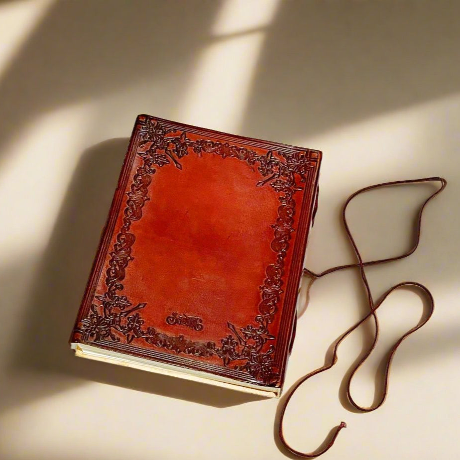 Edgar Allan Poe Leather Journal - "A Love More Than Love" Quote